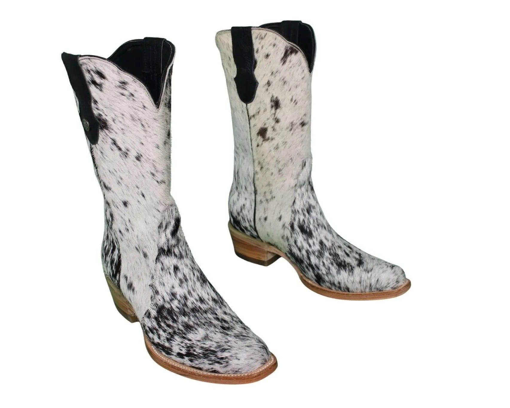 Carmen Tall Cowhide Boots – Hair-on Hide – Size 10 – Handmade Western Boots for Women