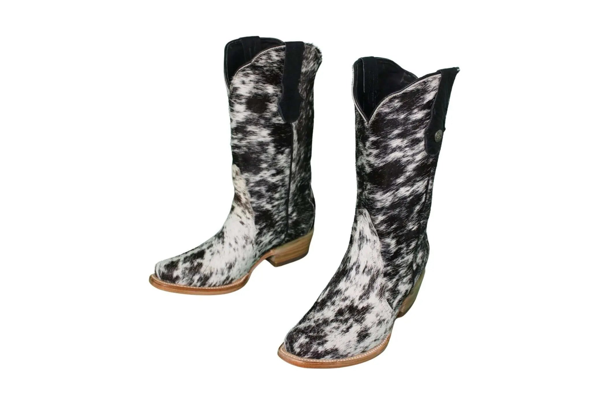 Carmen Tall Cowhide Boots – Hair-on Hide – Size 7 – Handmade Western Boots for Women