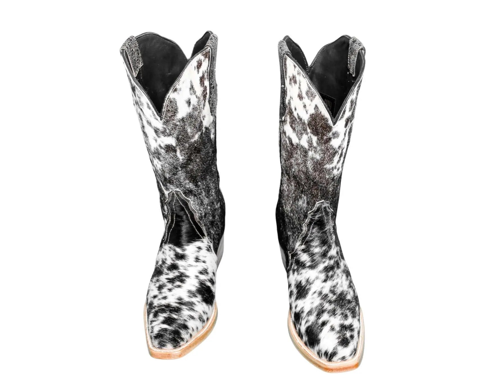 Carmen Tall Cowhide Boots – Hair-on Hide – Size 8 – Handmade Western Boots for Women