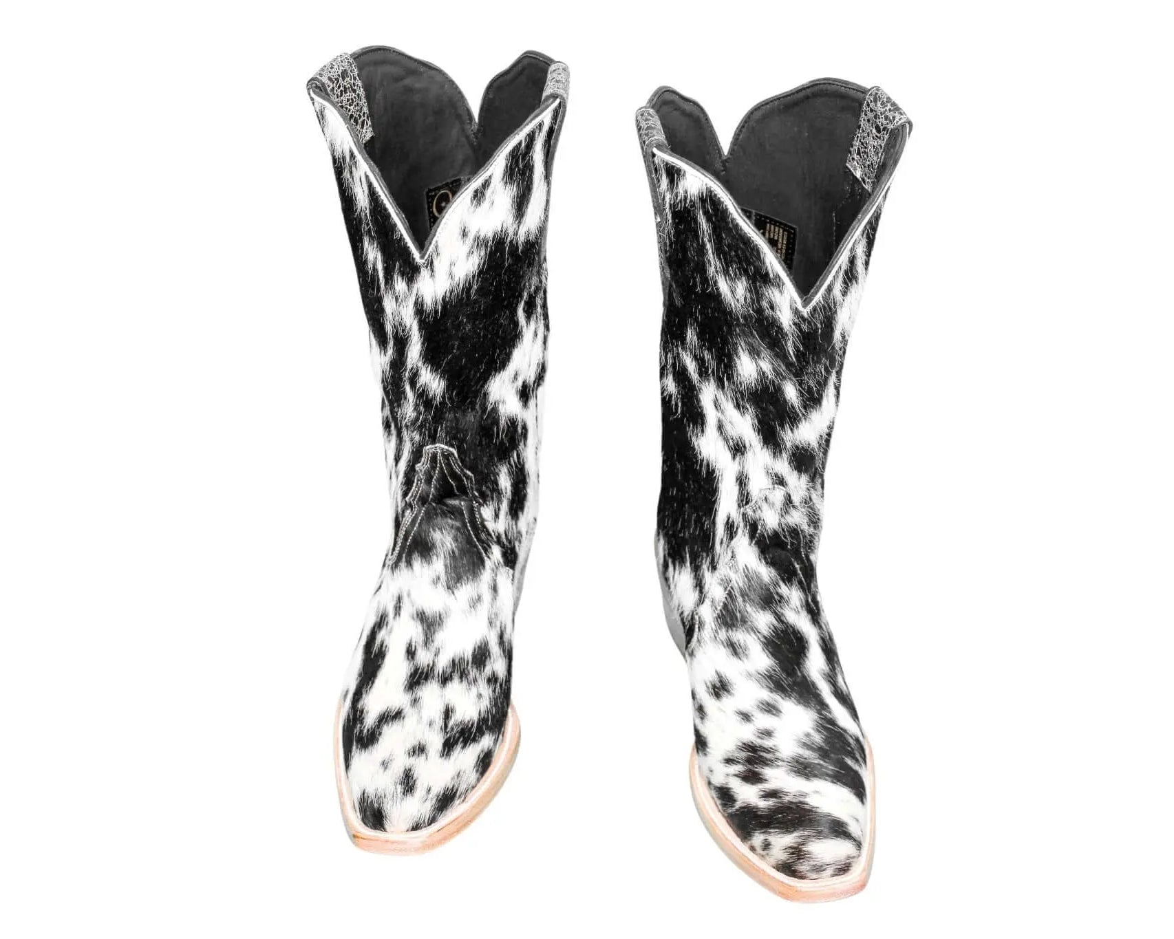 Carmen Tall Cowhide Boots – Hair-on Hide – Size 8 – Handmade Western Boots for Women