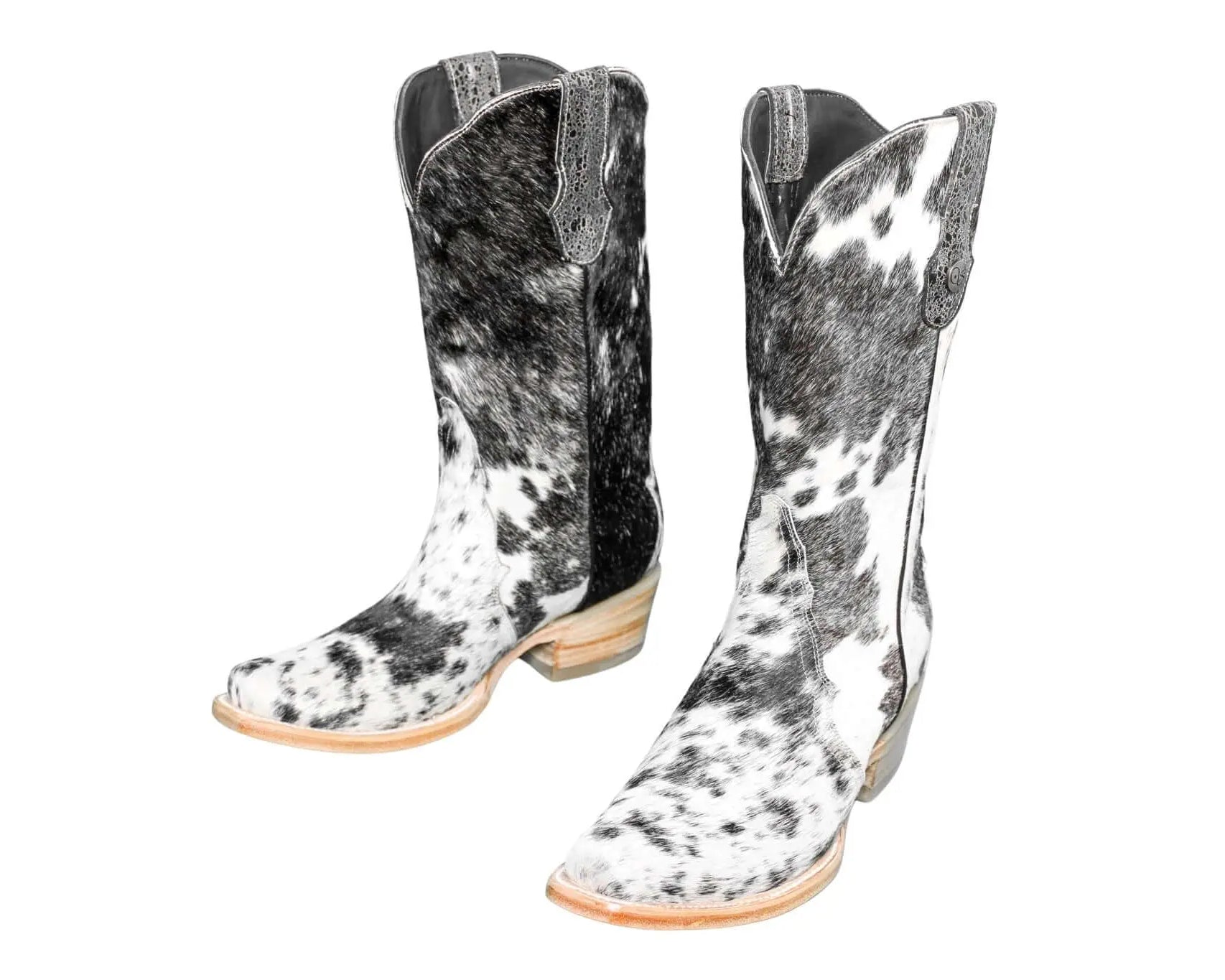 Carmen Tall Cowhide Boots – Hair-on Hide – Size 8 – Handmade Western Boots for Women