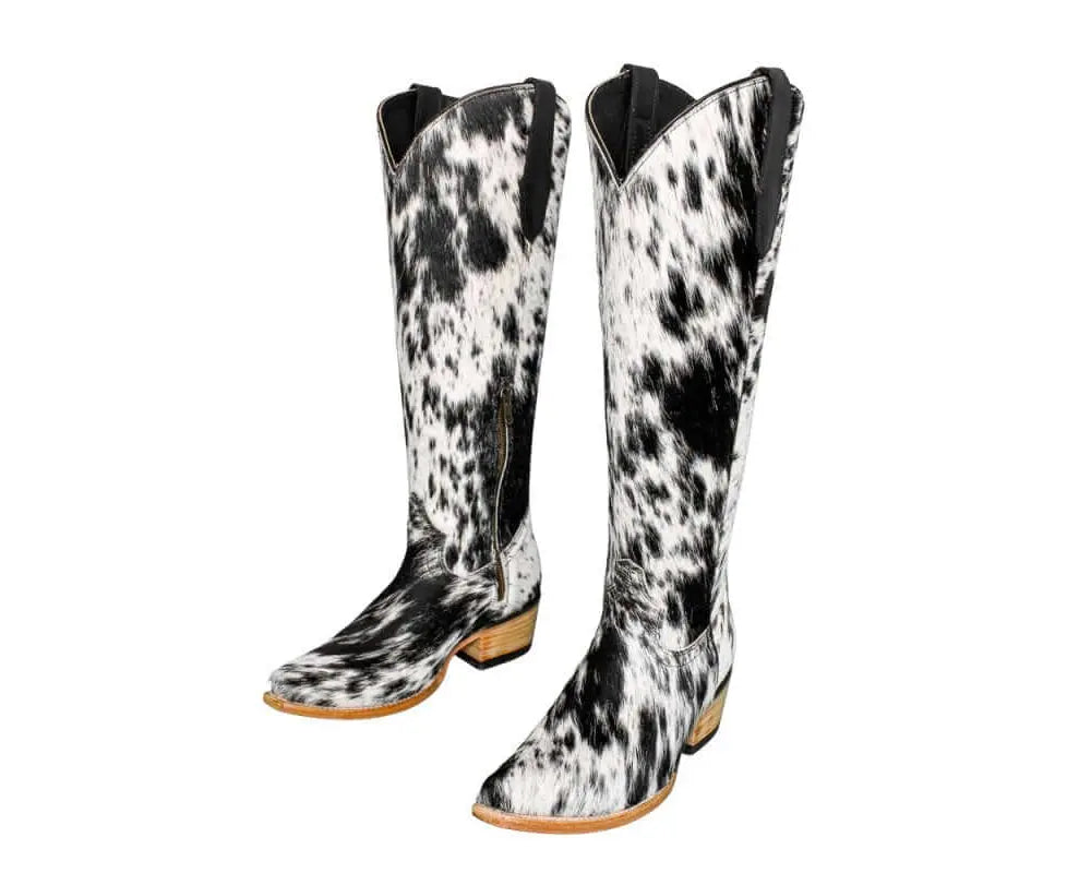 The Lorraine Knee - High Cowhide Boots – Hair - on Hide – Size 7 US - Stiefeld Boots