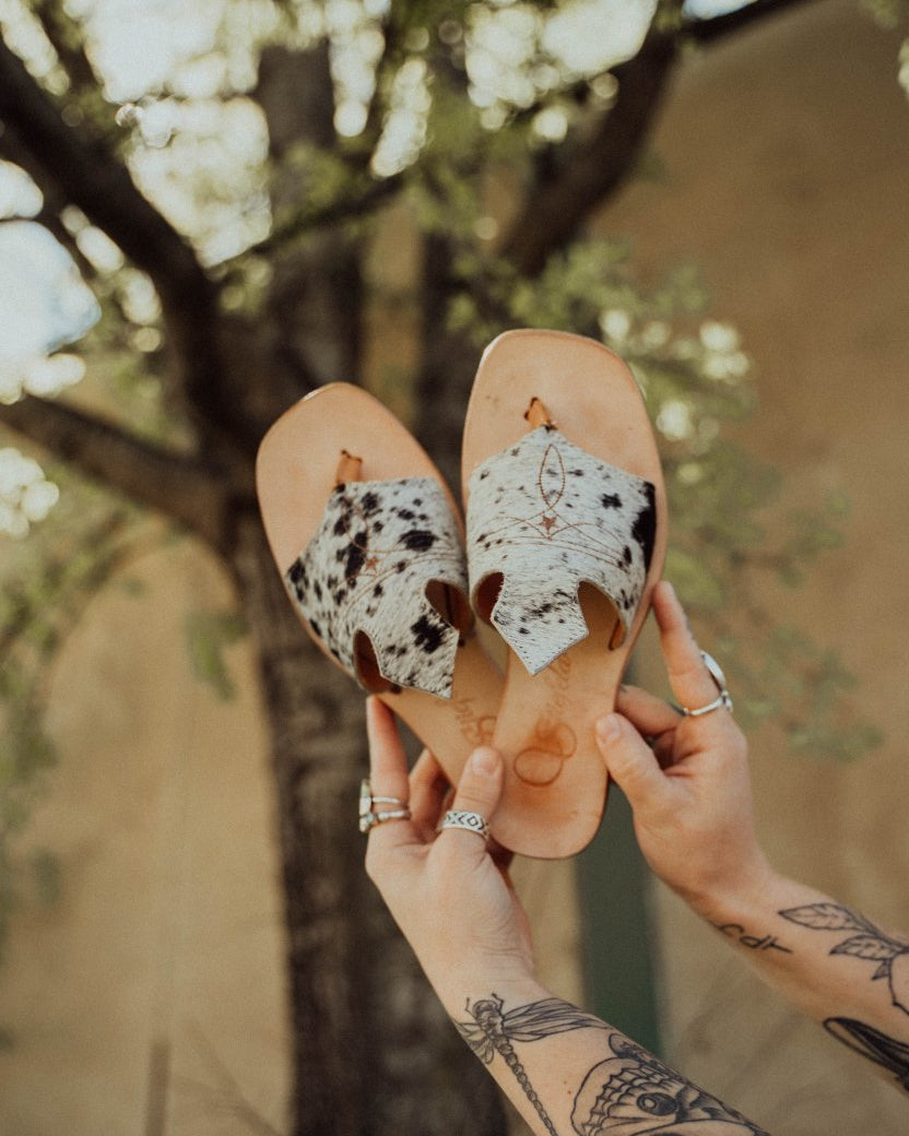 Western cowhide flip flops for women – Wholesale - Summer and Spring Shoes