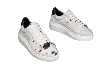 Western footwear - Hair-on hide - cowhide sneakers, comfortable insole, and platform sole