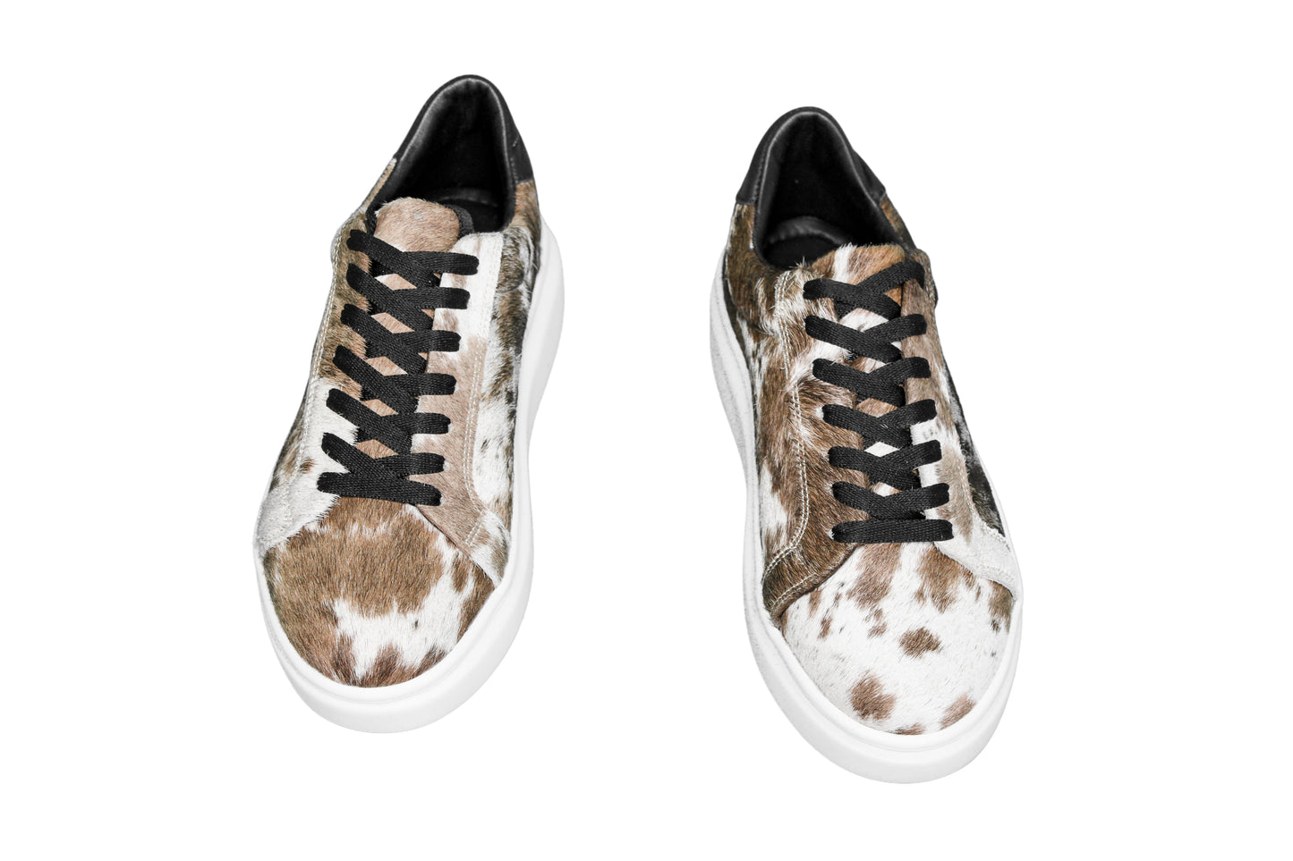 Western footwear - Hair-on hide - cowhide sneakers, comfortable insole, and platform sole