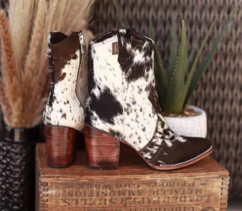 The Jolene Cowhide High heel Boots