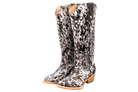 Lorraine Knee-High Cowhide Boots – Brown & White - Stiefeld Boots