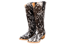 Lorraine Knee-High Cowhide Boots – Brown & White - Stiefeld Boots