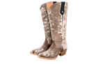 Lorraine Knee-High Cowhide Boots – Brown & White - Stiefeld Boots