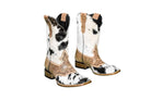 Magnolia Cowgirl Boots – Handtooled Hair-on Hide – Size 9.5