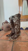 lorraine knee high cowhide boots tricolor