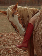 THE LORRAINE BOOTS - red cowhide botos  - Kneehigh boots