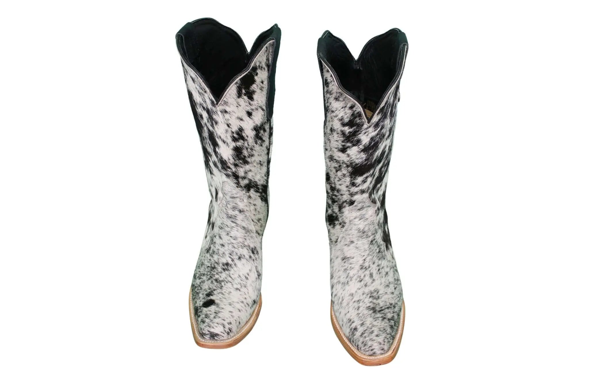 Carmen Tall Cowhide Boots – Hair-on Hide – Size 8 – Handmade Western Boots for Women