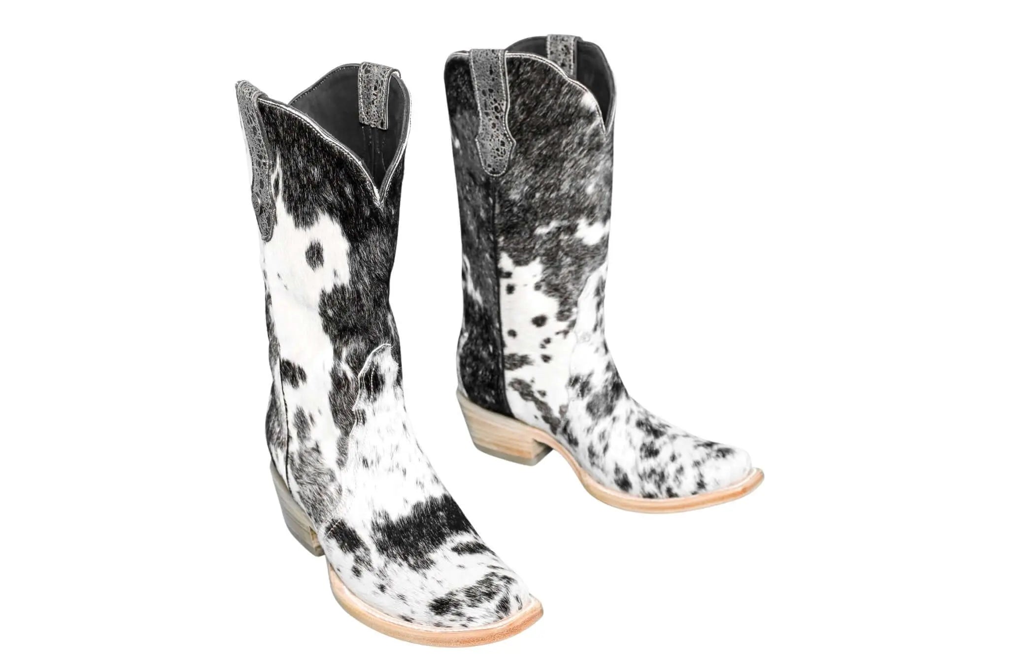 Carmen Tall Cowhide Boots – Hair-on Hide – Size 8 – Handmade Western Boots for Women
