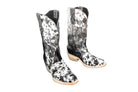 Carmen Tall Cowhide Boots – Hair-on Hide – Size 8 – Handmade Western Boots for Women