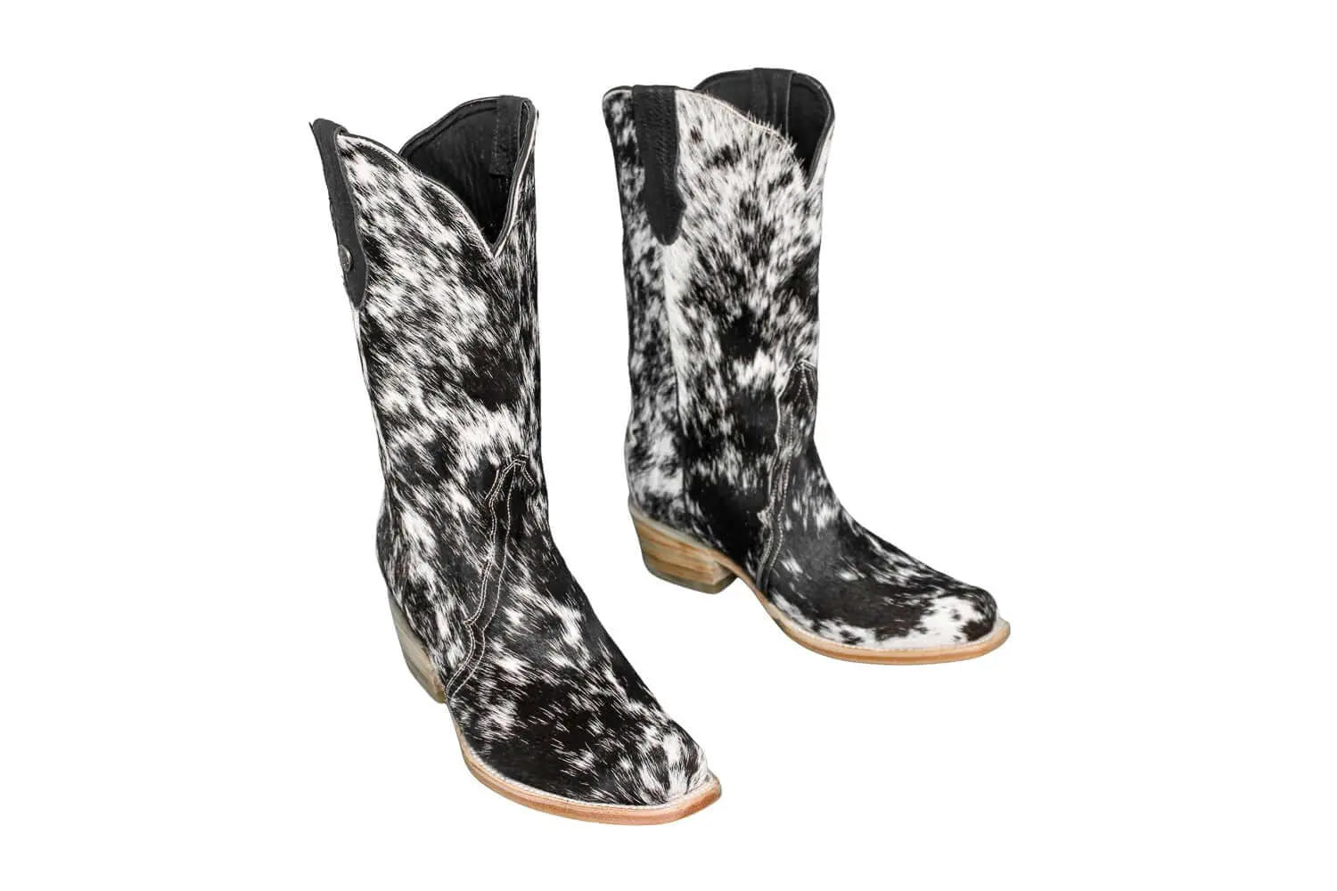 Carmen Tall Cowhide Boots – Hair-on Hide – Size 9 – Handmade Western Boots for Women