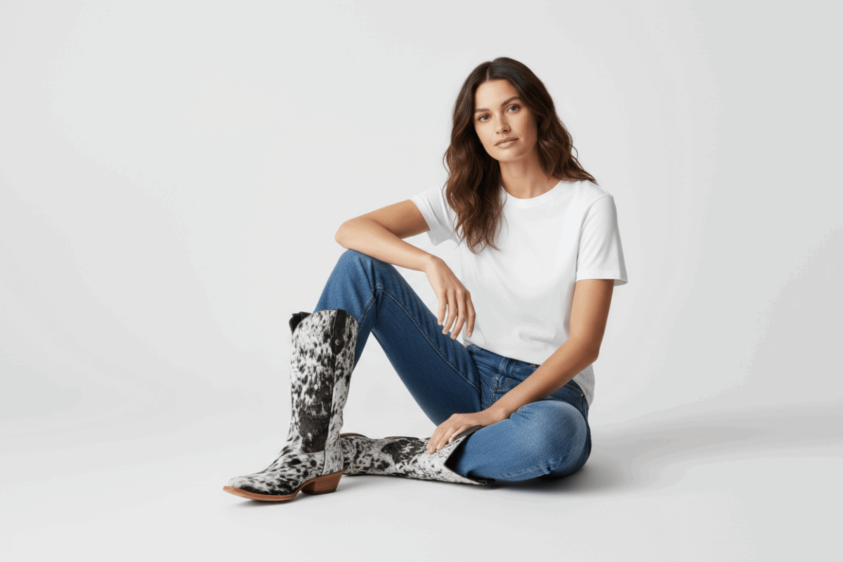 The Dakota Tall Cowhide Boots - Size 10 US