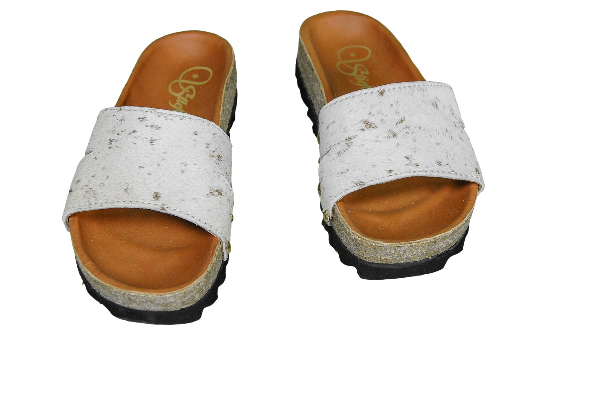 Handmade and handpainted leather sandals with ergonomic cork footbed and longlasting eva sole