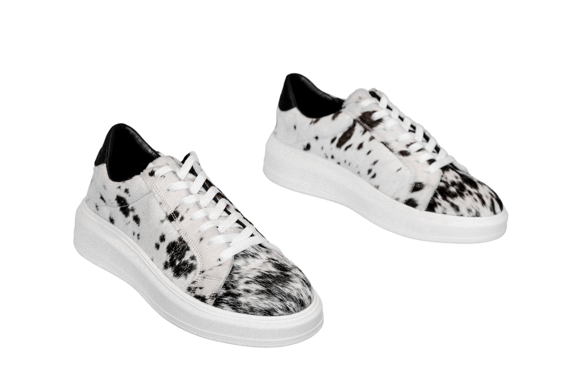 Western footwear - Hair-on hide - cowhide sneakers, comfortable insole, and platform sole